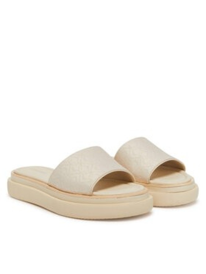 Calvin Klein Klapki Flatform Slide Jacq HW0HW02461 Écru