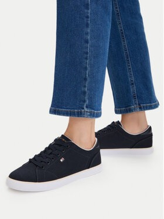Tommy Hilfiger Sneakersy Th Low Profile Vulc Canvas FW0FW09102 Granatowy