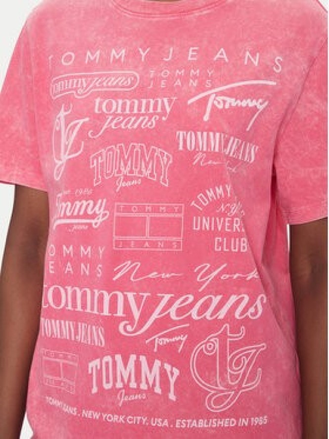 Tommy Jeans T-Shirt Multi Brand DW0DW20923 Różowy Relaxed Fit