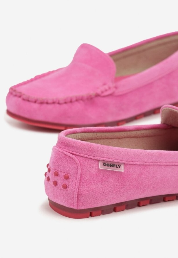 Różowe Casualowe Mokasyny Follasea