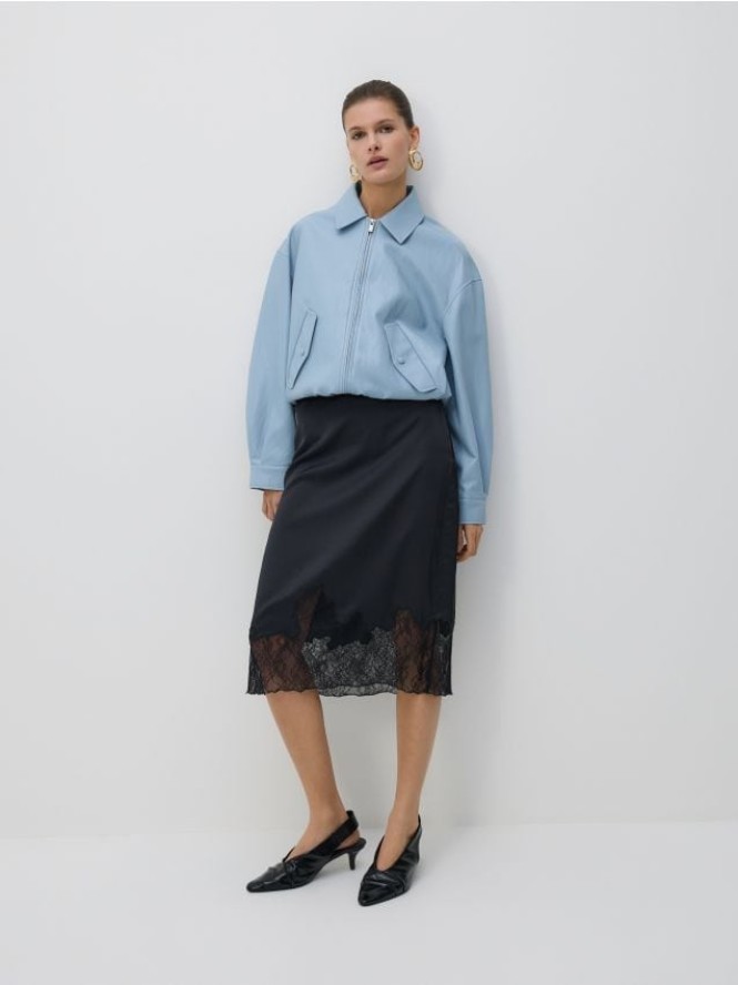 Spódnica z koronką - czarny