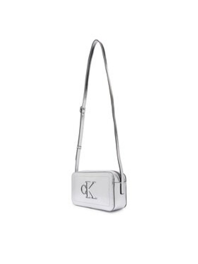 Calvin Klein Torebka Bold Ck Outline Mtl Camera Bag LV04F3896G Srebrny