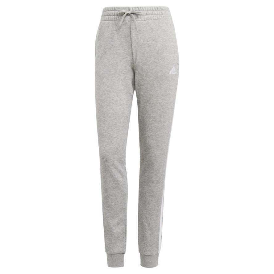 Długie Spodnie Dresowe Adidas Essentials French Terry 3 Stripes Szary