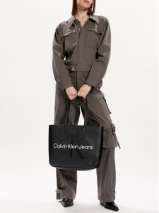 Calvin Klein Jeans Torebka Sculpted Shopper29 Mono K60K610276 Czarny
