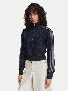 adidas Kurtka jeansowa Firebird KQ6491 Granatowy Slim Fit