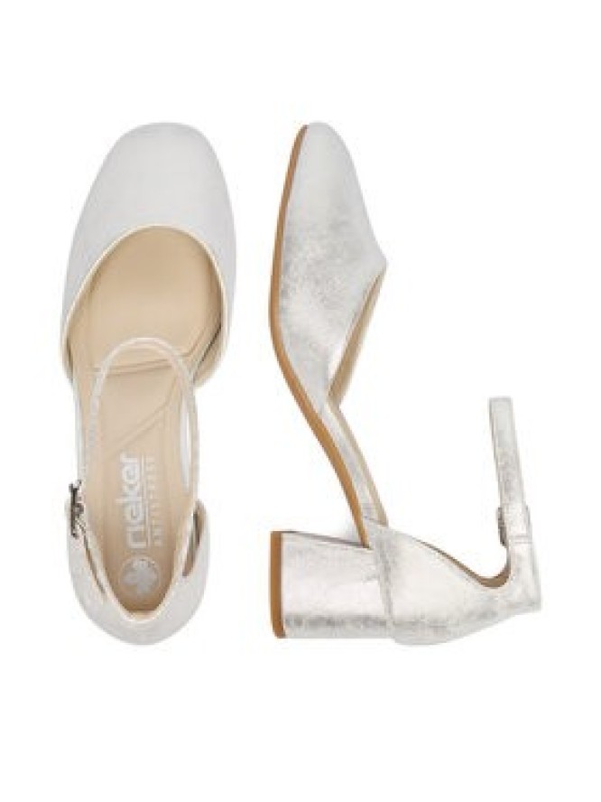 Rieker Czółenka 44762-90 Srebrny