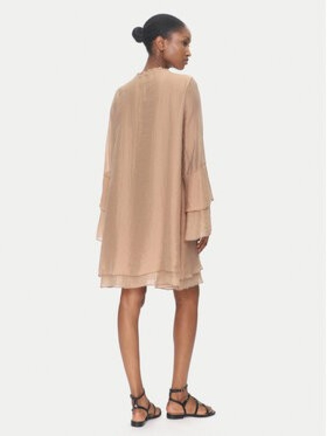 ViCOLO Sukienka letnia TD0753 Beżowy Regular Fit