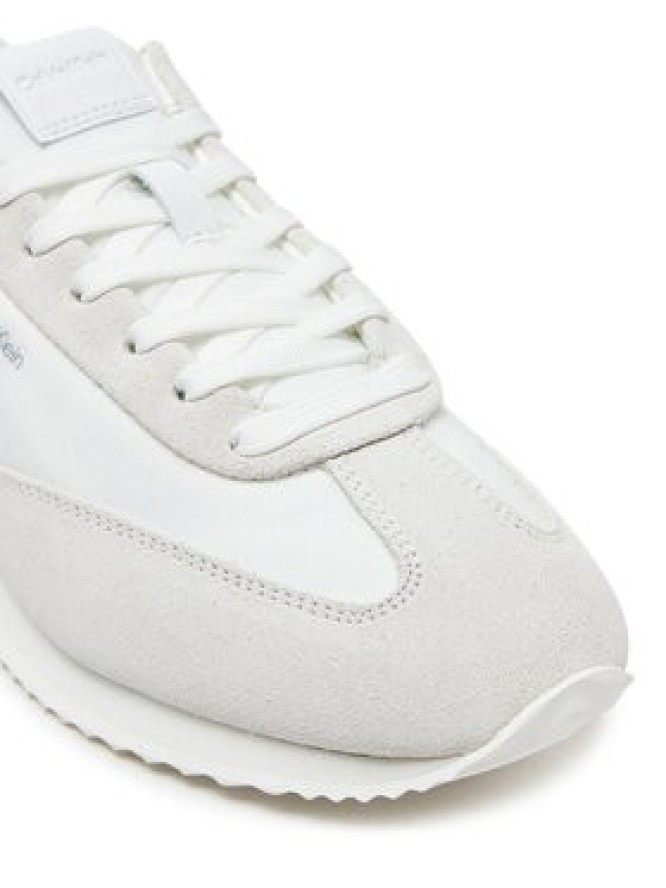 Calvin Klein Sneakersy Runner Lace Up - Nylon Mix HW0HW02395 Biały