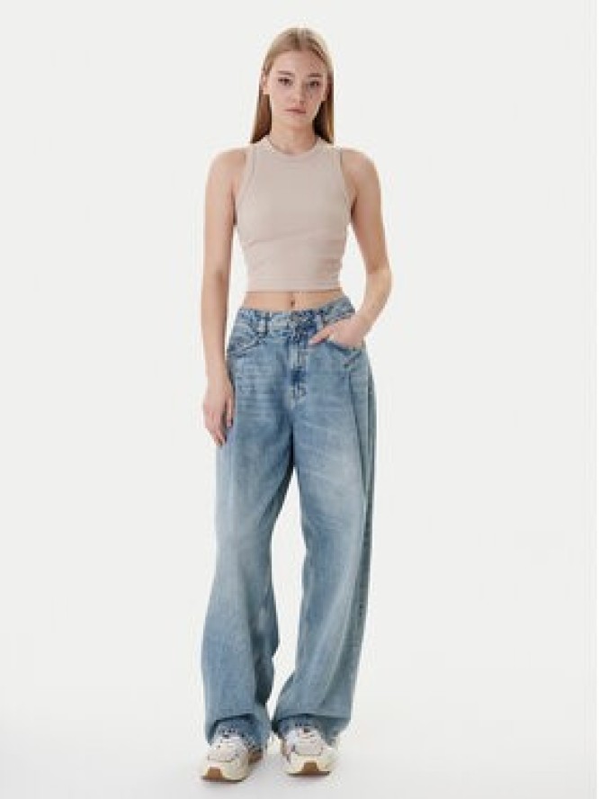 Guess Top V3GP19 K8RT2 Beżowy Slim Fit