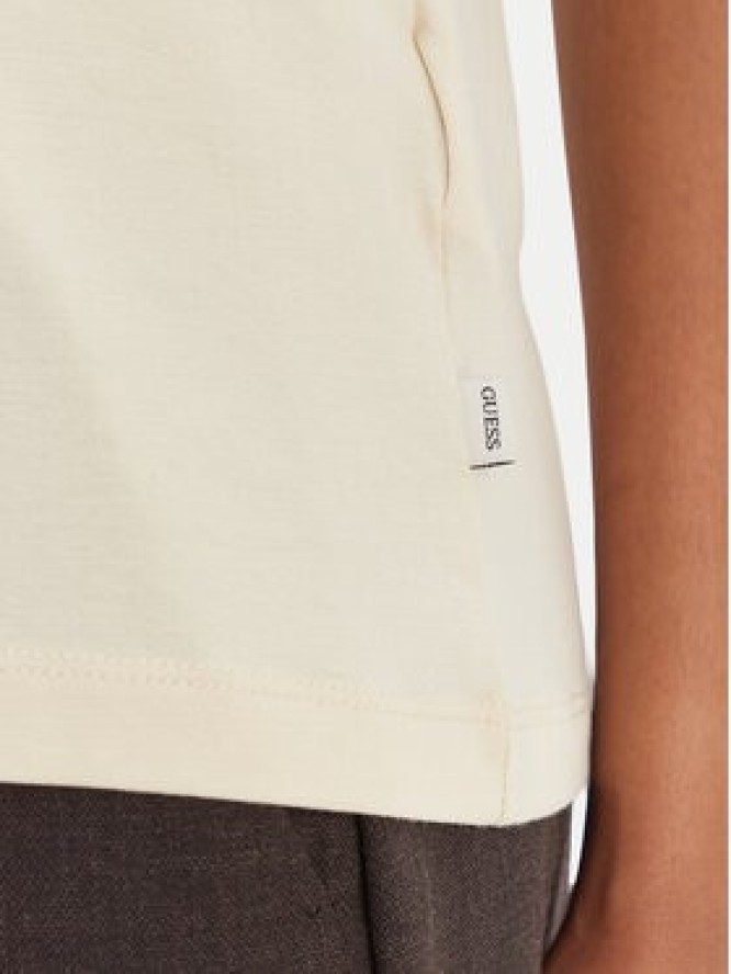 Guess Jeans T-Shirt W4YI10 J1314 Beżowy Regular Fit