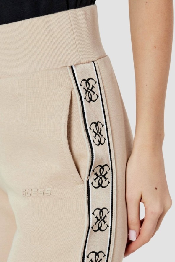 GUESS Beżowe spodnie dresowe damskie Britney, Rozmiar XS