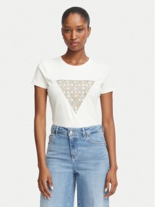Guess T-Shirt W6BI61 K7948 Kremowy Regular Fit