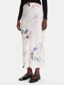 Desigual Spódnica maxi Paul 25WWFW07 Biały Regular Fit