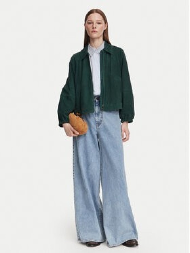 Weekend Max Mara Kurtka skórzana Zuppa 2625446011 Zielony Regular Fit