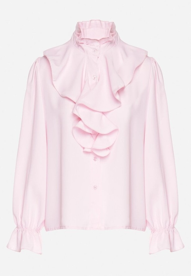 Różowa Koszula Ozdobiona Falbankami Jenisela