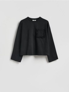 Longsleeve z kieszonką - czarny