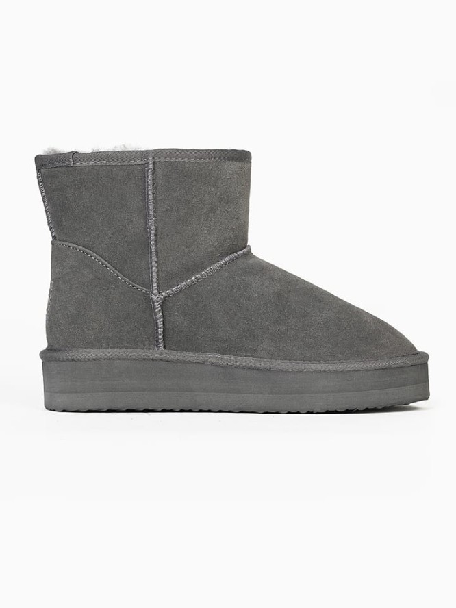Gooce Skórzane botki zimowe "Thimble" w kolorze szarym rozmiar: 38