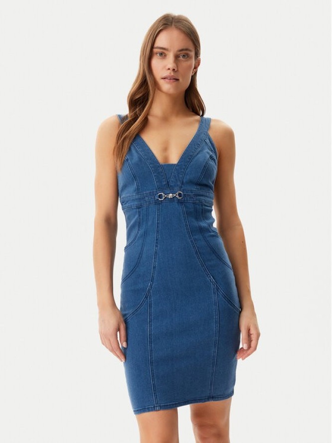 Guess Sukienka jeansowa W5GK75 D5LK0 Niebieski Regular Fit