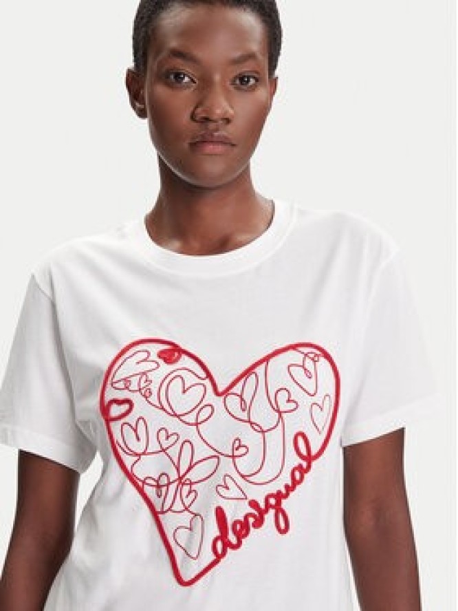 Desigual T-Shirt Roma 25WWTK50 Biały Regular Fit