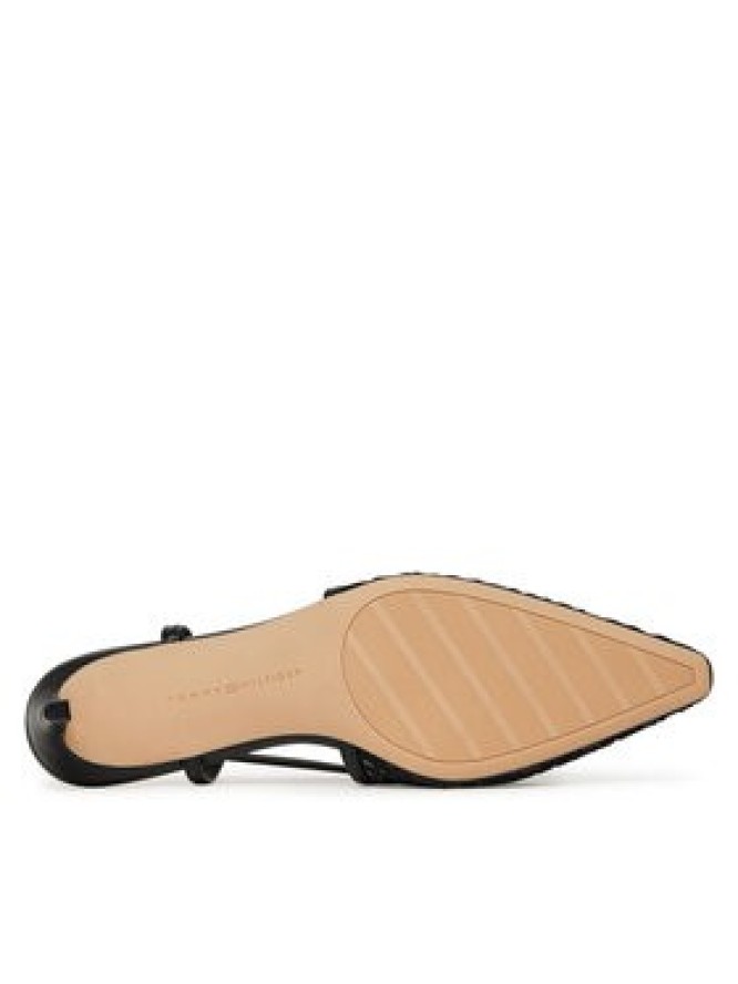 Tommy Hilfiger Czółenka Mono Squared Toe Kitten Slingb FW0FW08746 Czarny
