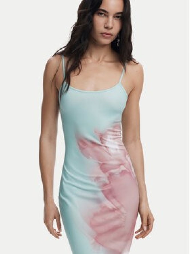 Desigual Sukienka letnia Lyon 25SWVK44 Turkusowy Regular Fit