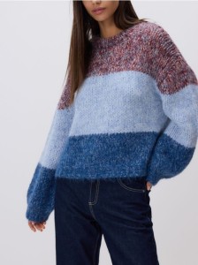 Sweter z domieszką wełny - wielobarwny