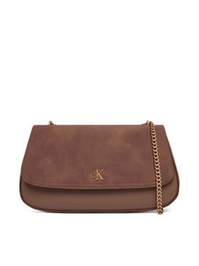 Calvin Klein Torebka Ck Conv Chain Brushed Medium Bag LV04F3407G Beżowy