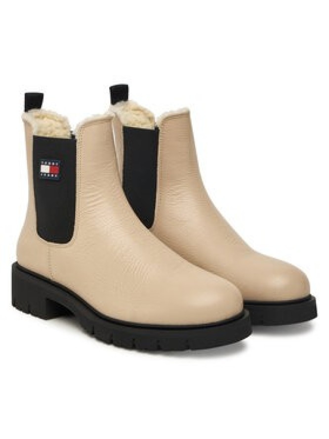Tommy Jeans Sztyblety Tjw Chelsea Boot Wl EN0EN02826 Écru