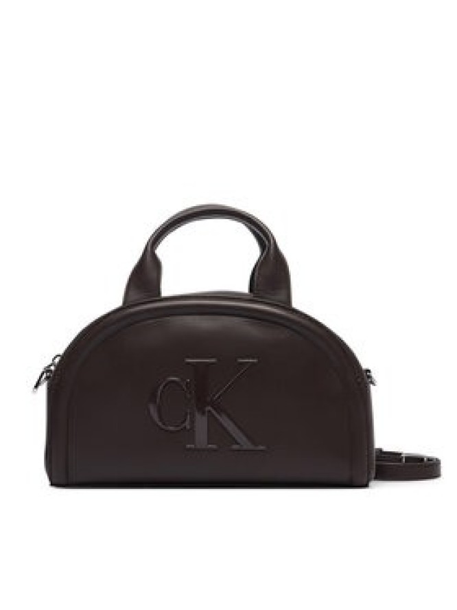 Calvin Klein Torebka Bold Ck Dome Crossbody LV04F3895G Brązowy ciemny