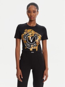 Versace Jeans Couture T-Shirt 79HAHE01 CJ02E Czarny Regular Fit