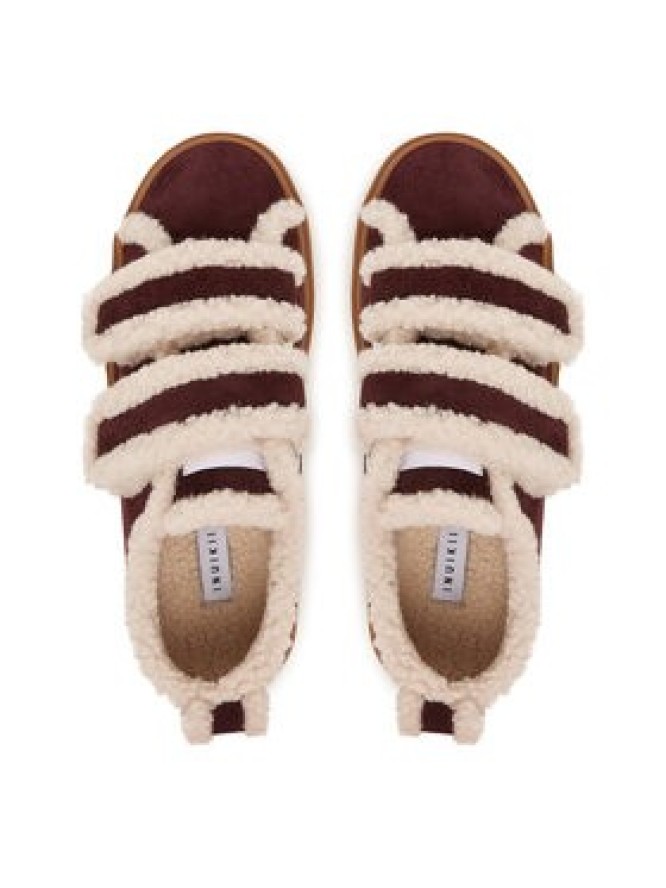 Inuikii Sneakersy Shearling Low Velcro 1001.001.0231.518 Bordowy