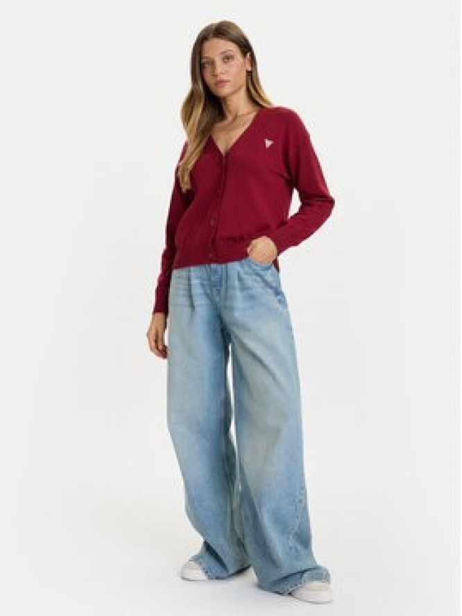 Guess Jeans Kardigan W4BR16 Z3HO2 Czerwony Regular Fit
