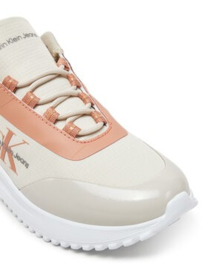 Calvin Klein Jeans Sneakersy Eva Runner Low Lace Mix Ml Wn YW0YW01442 Écru