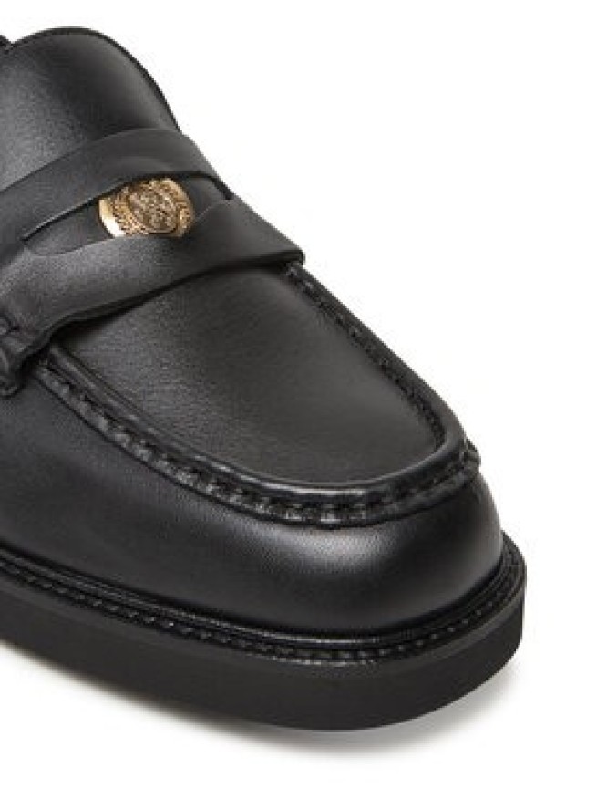 Tommy Hilfiger Lordsy Crest Squarish Toe Penny Loafer FW0FW08633 Czarny