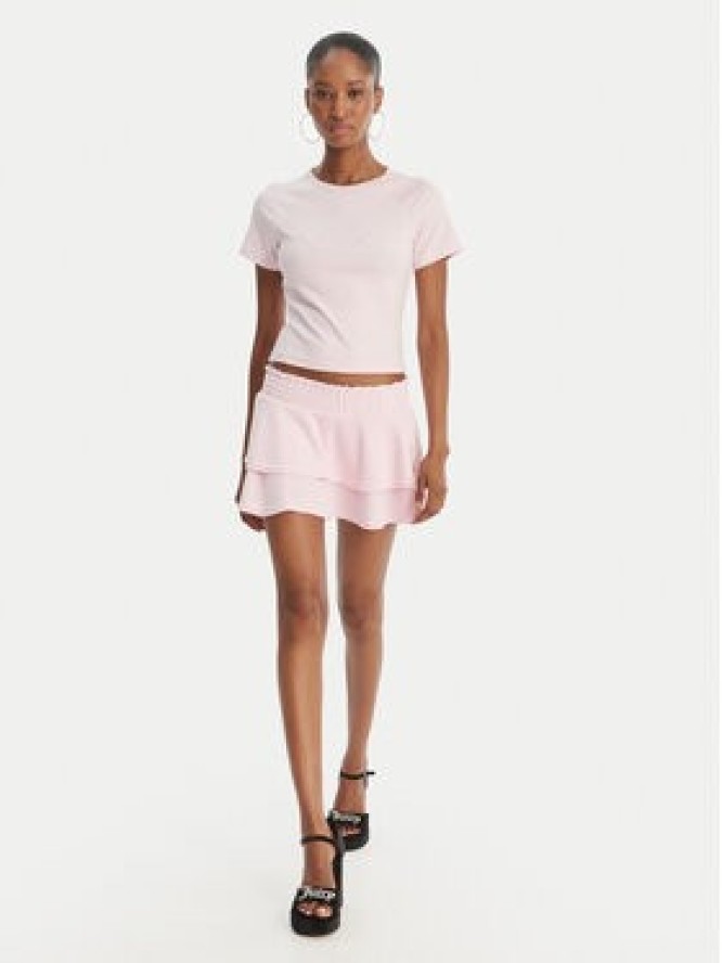 Juicy Couture Spódnica mini Smocked Terry JCGGS126006 Różowy Regular Fit