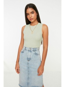 trendyol Top w kolorze jasnozielonym rozmiar: L