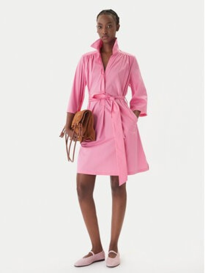 LOLA CASADEMUNT Sukienka koszulowa LS2616140 Różowy Relaxed Fit