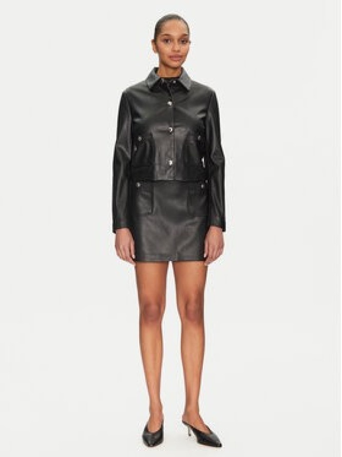 Morgan Spódnica z imitacji skóry 251-JMAY Czarny Regular Fit