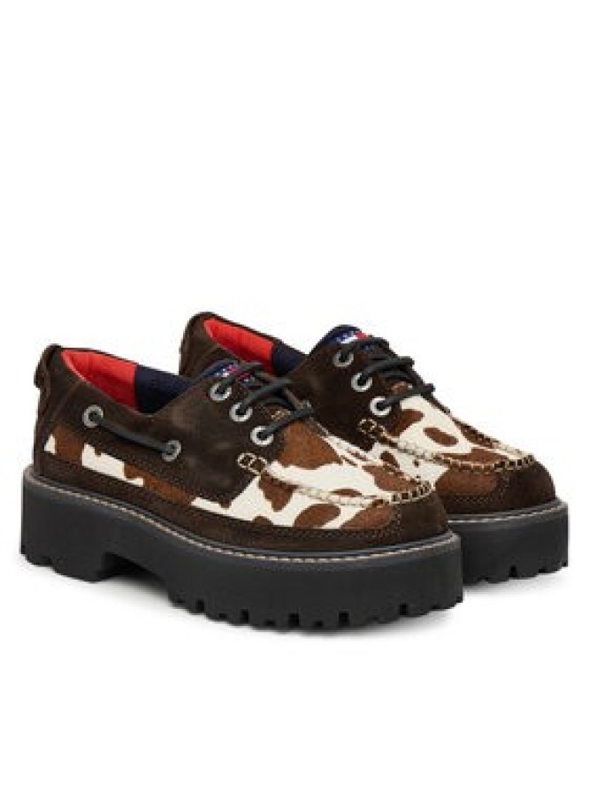 Tommy Jeans Półbuty Archive '01 Calf Hair EN0EN03004 Brązowy