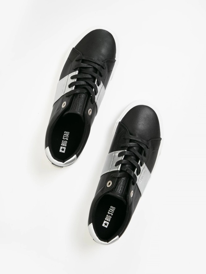 Sneakersy damskie w typie smart casual czarne JJ274360 906