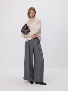 Spodnie z zakładkami - ciemnoszary