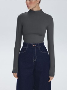 Longsleeve ze stójką - szary