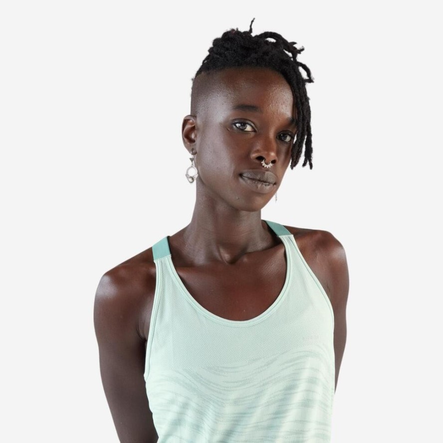 Koszulka do biegania bez rękawów damska Kiprun Run 500 Comfort ze stanikiem