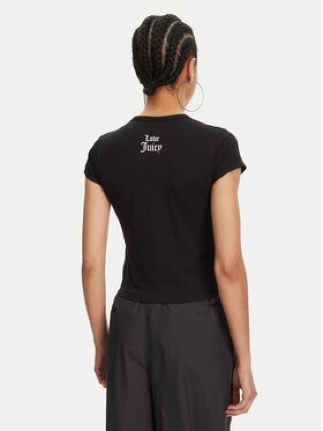 Juicy Couture T-Shirt Hibiscus JCGCT125041 Czarny Slim Fit
