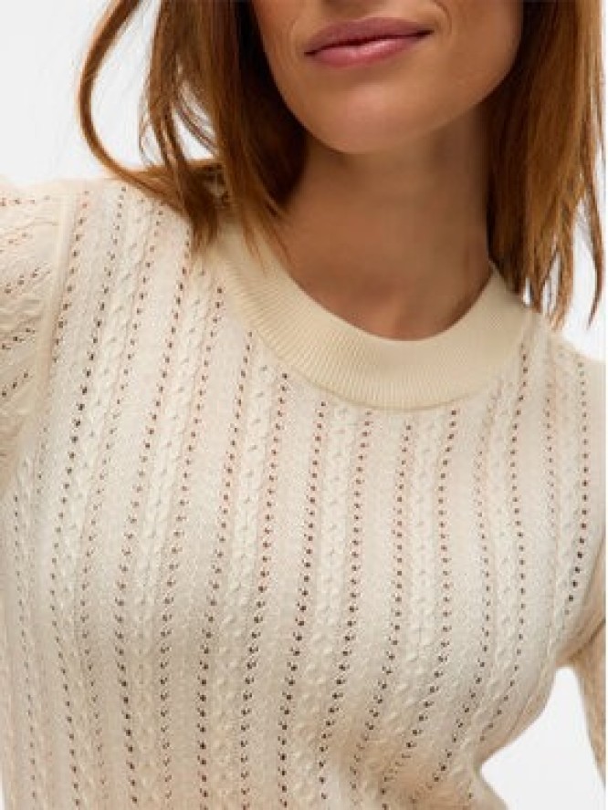 Vero Moda Sweter Morena 10321893 Beżowy Slim Fit