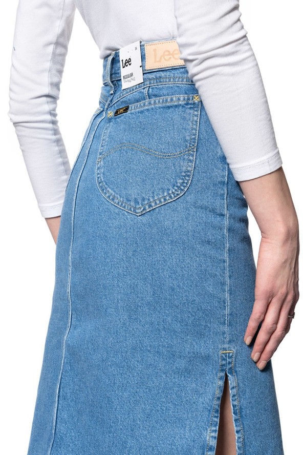 LEE THELMA SKIRT DAMSKA SPÓDNICA JEANSOWA CLEAN CALLIE L38EGAZE 112108145