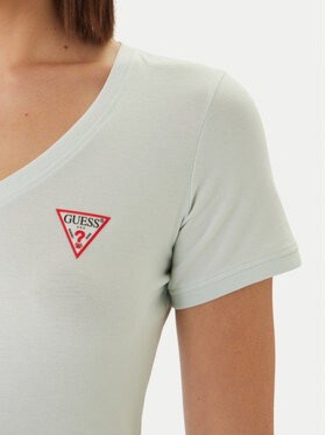 Guess T-Shirt W2YI45 J1314 Zielony Slim Fit