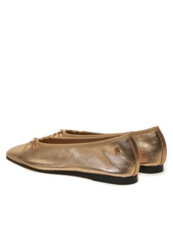 Tommy Hilfiger Baleriny Ballerina Soft Leather Metallic FW0FW08452 Złoty