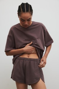 Szorty z dzianiny dresowej w kolorze PURPLE TAUPE - HOMEY-L