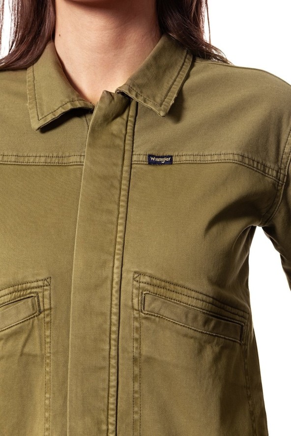DAMSKA KURTKA JEANSOWA WRANGLER CROP JACKET ARMY GREEN W402CBGV7 112128688